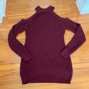 Guess Off-the-Shoulder Sweater in Deep Burgundy
